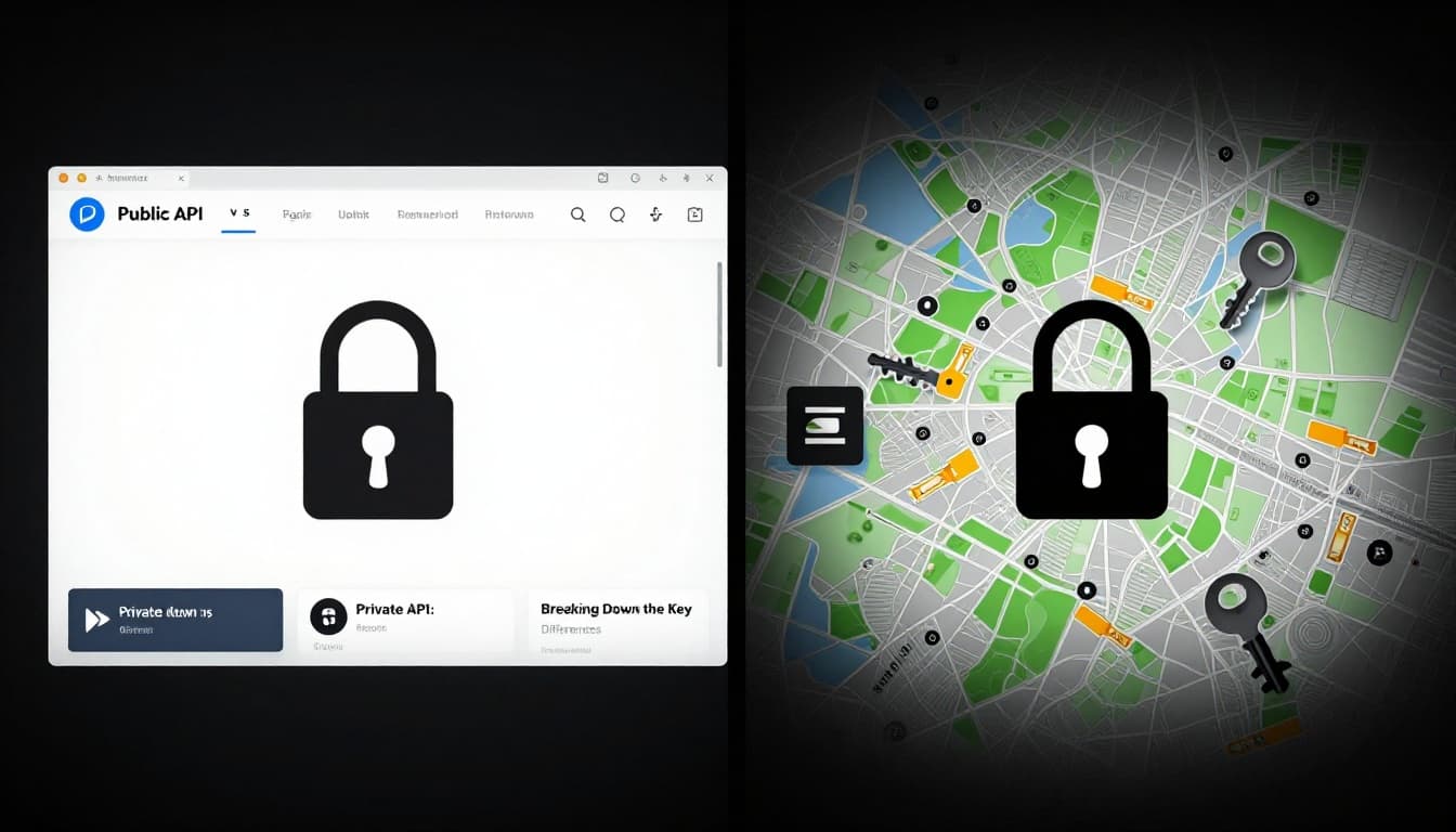 Split-screen depiction contrasting the open public web on one side with a locked private network on the other, using icons of locks, keys, maps, and payment symbols in a cinematic style with dramatic lighting and strong contrast.